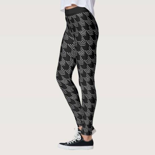 Black and white dotted tooth hounds pattern leggings