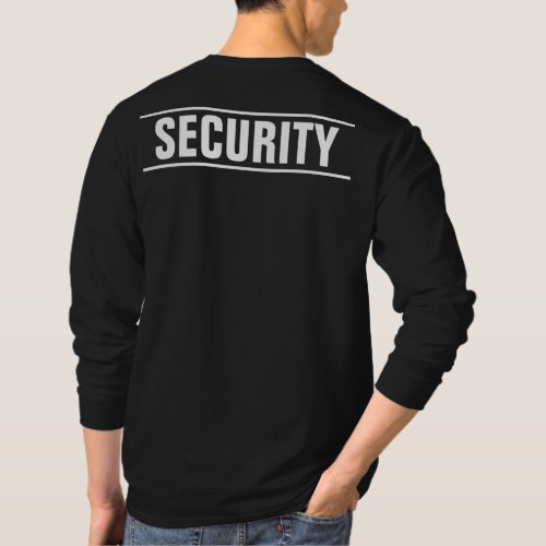 Black And White Double Sided Print Mens Security T_Shirt
