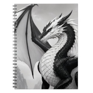 Black and white dragon notebook