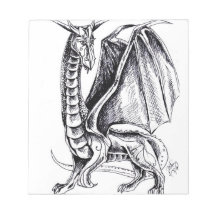 Black and White Dragon Notepad