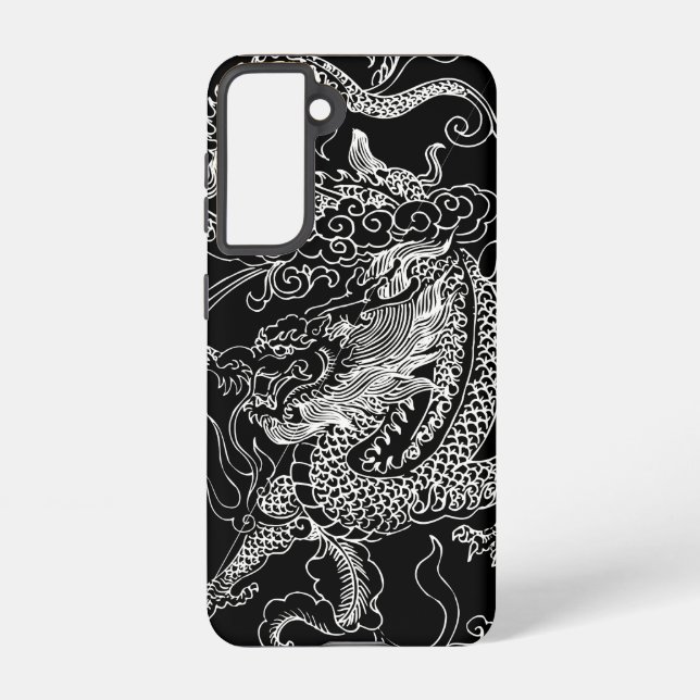 Black and White Dragon Samsung Galaxy Case (Back)