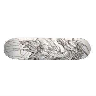 black and white dragon skateboard