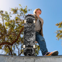 Black and White Dragon Skateboard