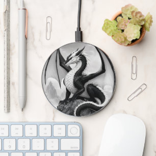 Black and White Dragon Wireless Charger
