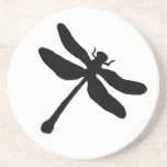 Black And White Dragonfly Drink Coaster at Zazzle