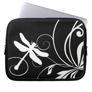 Black and White Dragonfly Laptop Sleeve