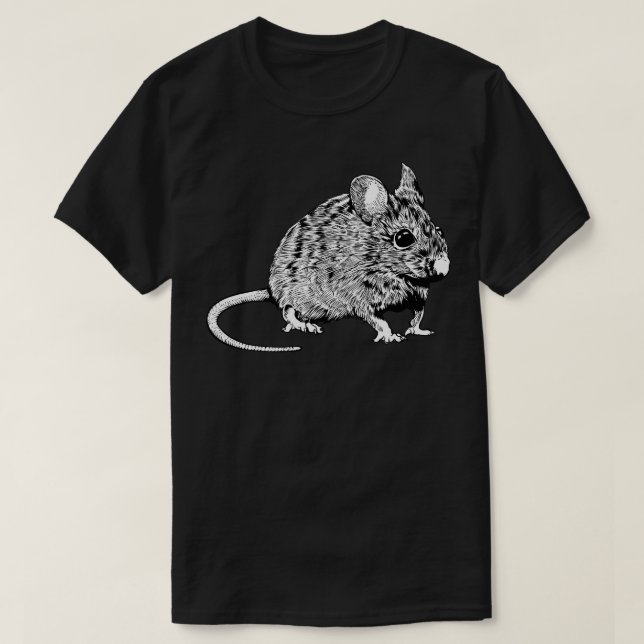 Black and white drawing mouse T-Shirt (Design Front)