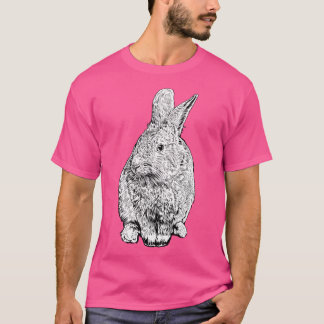 Black and white drawing rabbit T-Shirt