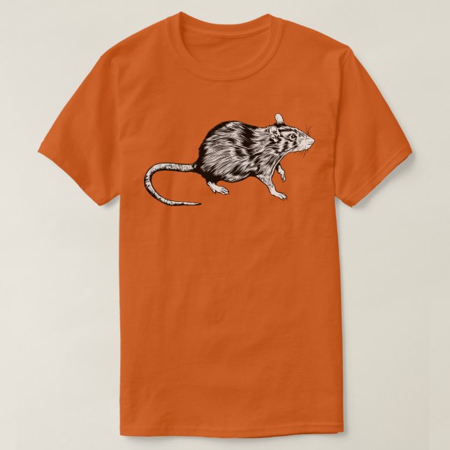 Black and white drawing Rat T-Shirt (Design Front)