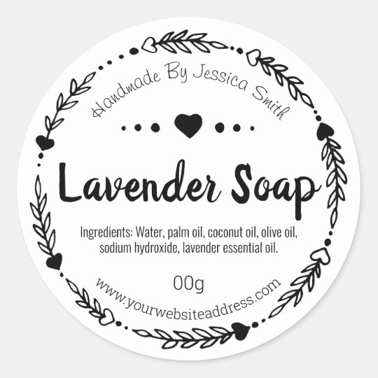 Black And White Drawn Soap Labels | Zazzle.com