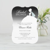 Black And White Dress Elegant Bridal Shower Invitation (Standing Front)