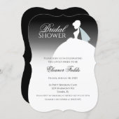 Black And White Dress Elegant Bridal Shower Invitation (Front/Back)