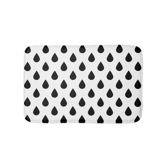 Black And White Drops Bathroom Mat (Front)