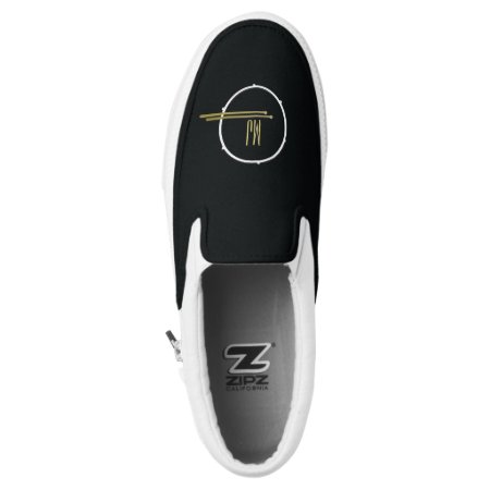 Black And White Drums Music Drumming Slip-on Sneakers