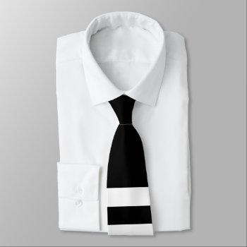 Black And White Dual-striped Neck Tie by OniTees at Zazzle