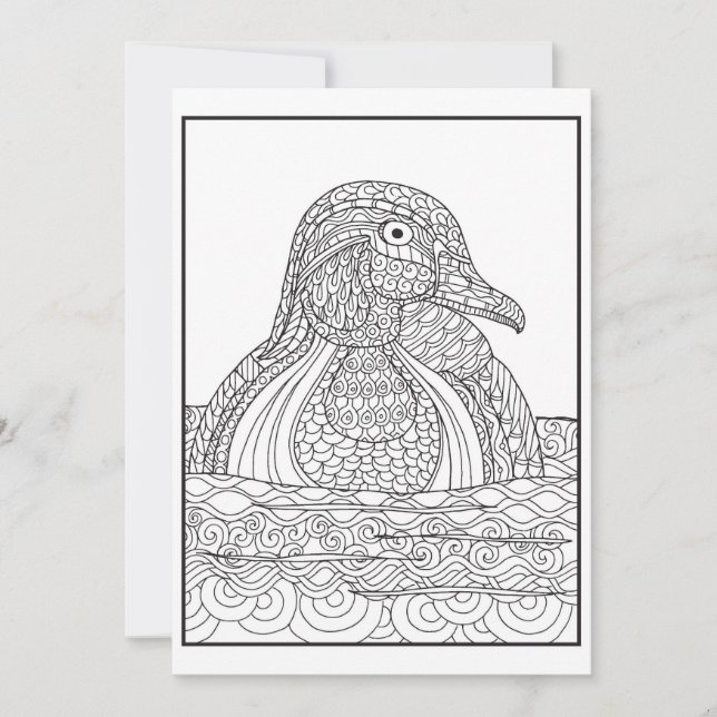 Black and White Duck Card (Front)
