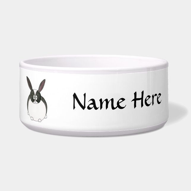 Black and White Dutch Rabbit. Bowl (Front)