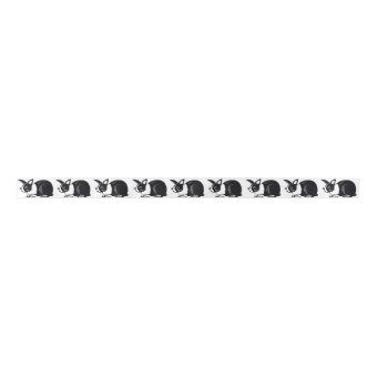 Black and White Dutch Rabbits Satin Ribbon | Zazzle