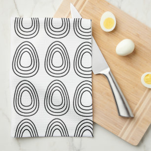 Black and White Easter Eggs  Kitchen Towel