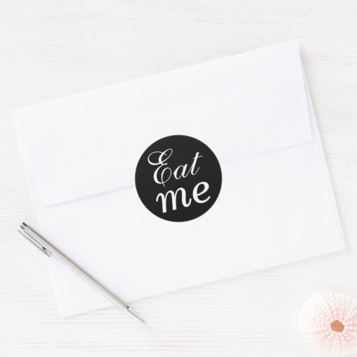 Black and White Eat Me Sticker | Zazzle