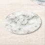 black and white Ebony Ivory marble stone finish Round Paper Coaster