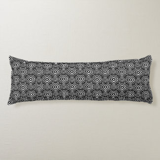 Black and White Echo Blooms Patterned Body Pillow