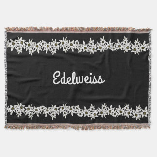 Black and White Edelweiss Throw Blanket