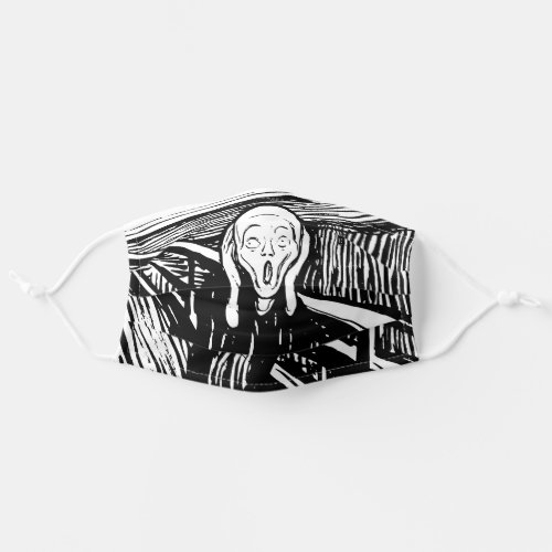 Black and White Edvard Munch The Scream Adult Cloth Face Mask