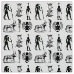 Black and white Egyptian Graphics Hieroglyphs Fabric