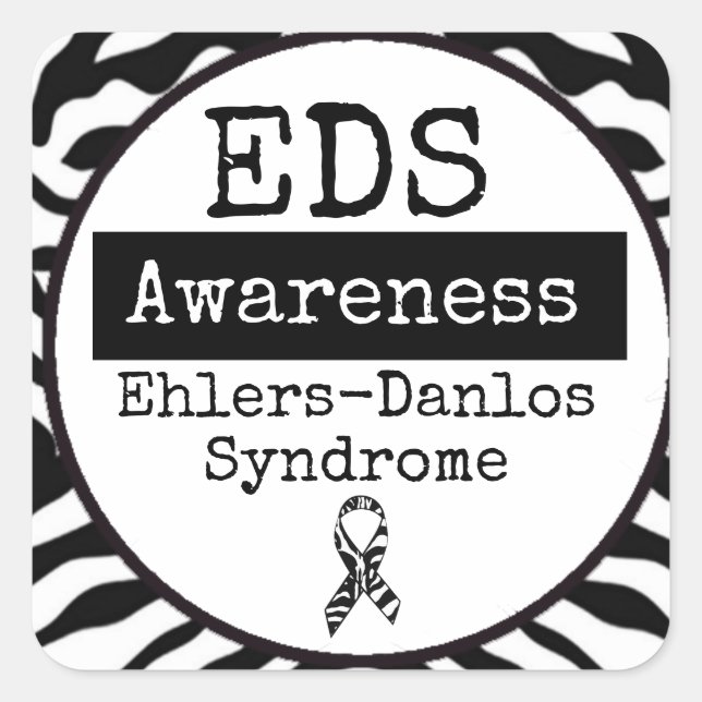 Black and White Ehlers-Danlos syndrome EDS Sticker (Front)