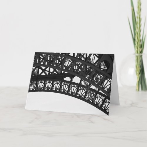 Black and White Eiffel Tower Arch Notecard