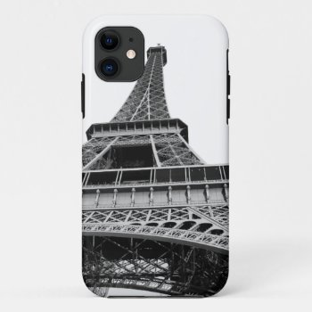 Black And White Eiffel Tower Iphone 11 Case by ChristyWyoming at Zazzle