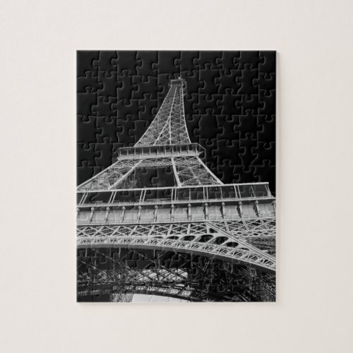 Black and White Eiffel Tower Jigsaw Puzzle