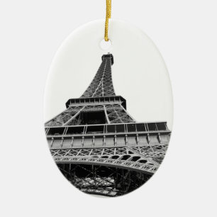 Black and White Eiffel Tower Ornament