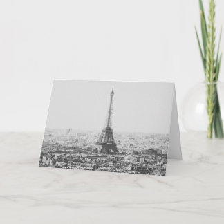 Black and White Eiffel Tower Paris Photography Card