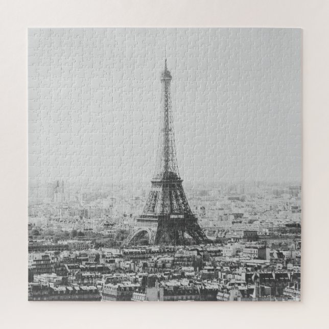 Black and White Eiffel Tower Paris Photography Jigsaw Puzzle (Vertical)