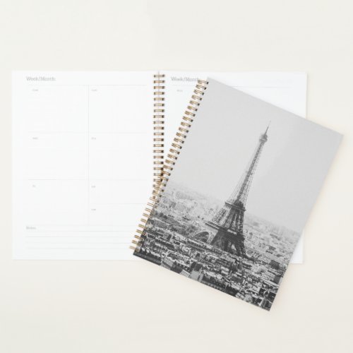 Black and White Eiffel Tower Paris Photography Planner