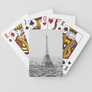 Black and White Eiffel Tower Paris Photography Playing Cards