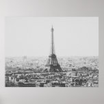 Black and White Eiffel Tower Paris Photography Poster<br><div class="desc">A retro,  vintage vibe photo of the Eiffel Tower in Paris,  France in Black and White.</div>