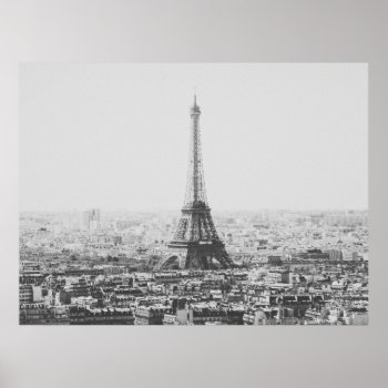 Black And White Eiffel Tower Paris Photography Poster by Maple_Lake at Zazzle