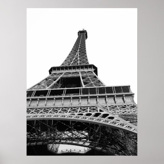 Black And White Eiffel Tower Poster Zazzle Black And White Eiffel Tower Poster