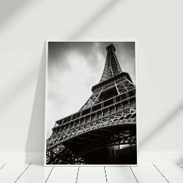 Black and White Eiffel Tower Poster Print
