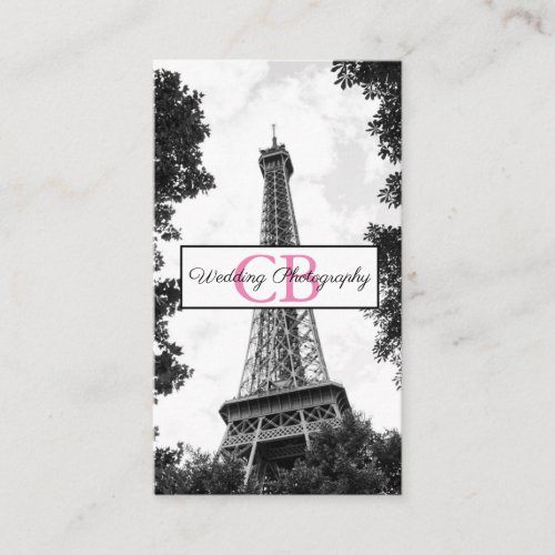 Black and White Eiffel Tower Professional Business Card