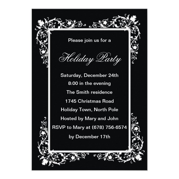 Black And White Elegance Party Invitations