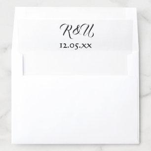 Black and white Elegance wedding Envelope Liner