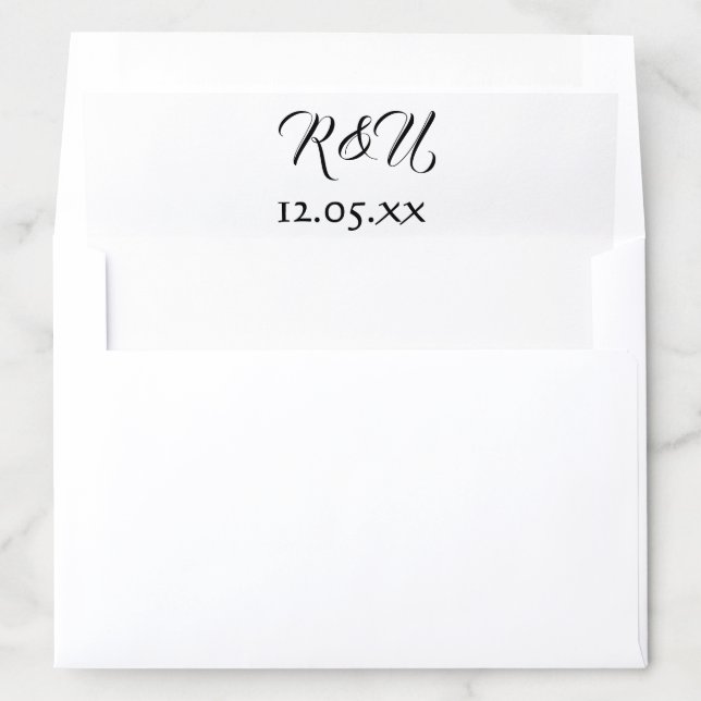 Black and white Elegance wedding Envelope Liner (In Envelope)