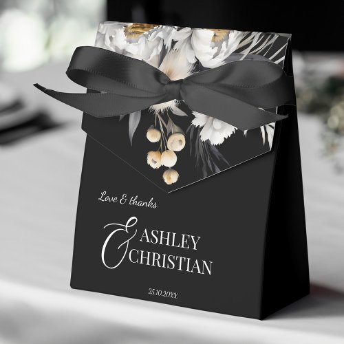 Black and white elegant boho wedding favors favor boxes