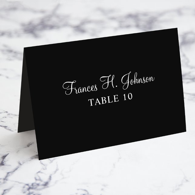 Black and White Elegant Calligraphy Place Cards (Creator Uploaded)