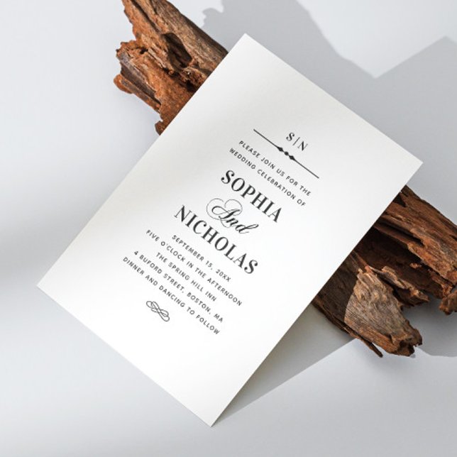 Black and white elegant classic formal wedding invitation (Creator Uploaded)