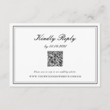 Black and White Elegant Classic Wedding QR